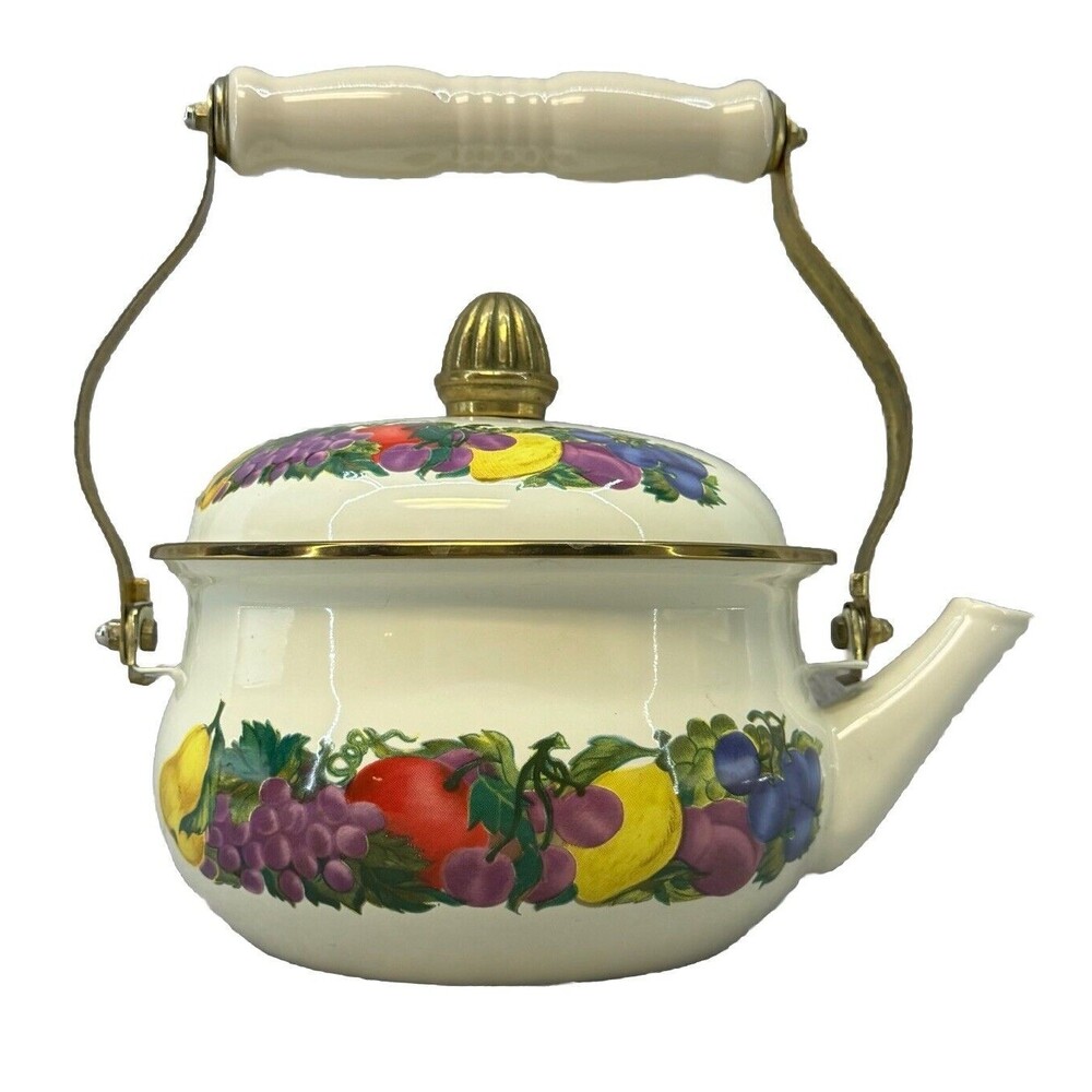 Vintage Metro VitroCeramic Gas Electric Induction Fruit Theme Country Tea Kettle